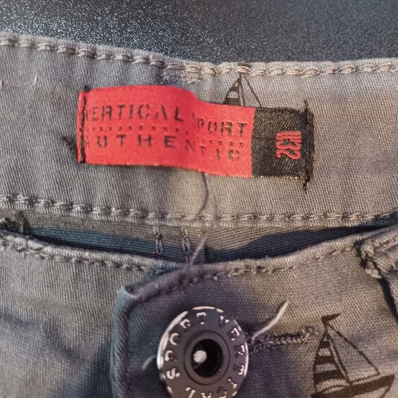 Vertical Sport Shorts Mens Sz 32 Bermuda Gray Black Mid Rise Boat Nautical Surf - Picture 11 of 11